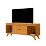 Rack para TV até 65 Polegadas 100% MDF 2 Portas 160cm Ripado Pés Madeira Maciça Madrid - 9