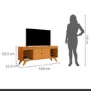 Ver imagem 5 de Rack Ripado para TV até 65 Polegadas 100% MDF 160cm Pés em Madeira Maciça 2 Portas Madrid Marrom