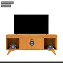 Ver imagem 6 de Rack Ripado para TV até 65 Polegadas 100% MDF 160cm Pés em Madeira Maciça 2 Portas Madrid Marrom