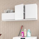 Ver imagem 2 de Kit Área de Serviço e Lavanderia com 02 Armários Aéreo 80cm e 60cm 100% Mdf Branco - Abmaza