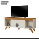 Ver imagem 6 de Rack Ripado para TV até 65 Polegadas 100% MDF 160cm Pés em Madeira Maciça 2 Portas Madrid Bege