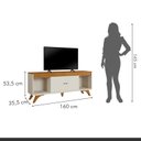 Ver imagem 5 de Rack Ripado para TV até 65 Polegadas 100% MDF 160cm Pés em Madeira Maciça 2 Portas Madrid Bege