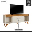 Ver imagem 4 de Rack Ripado para TV até 65 Polegadas 100% MDF 160cm Pés em Madeira Maciça 2 Portas Madrid Bege