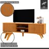 Rack para TV até 75 Polegadas 100% MDF com Ripado 2 Portas de Correr  180cm Pés Madeira Maciça Gaia - 5