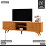 Rack para TV até 75 Polegadas 100% MDF com Ripado 2 Portas de Correr  180cm Pés Madeira Maciça Gaia - 6