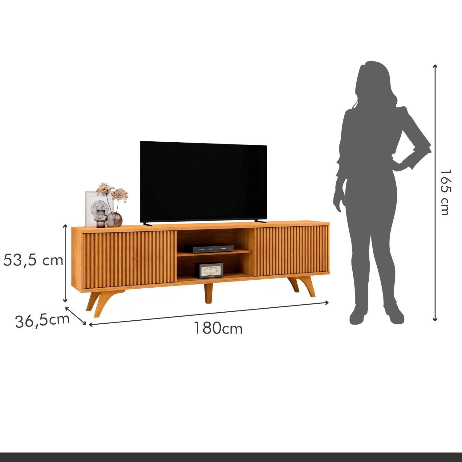 Rack para Tv até 75 Polegadas 2 Portas de Correr 180cm Gaia - 5