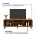 Ver imagem 7 de Rack para TV até 75 Polegadas 100% MDF com Ripado 2 Portas de Correr 180cm Pés Madeira Maciça Gaia