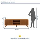 Ver imagem 5 de Rack Ripado para TV até 75 Polegadas 100% MDF 180cm Pés em Madeira Maciça 2 Portas de Correr Gaia