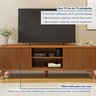 Rack para TV até 75 Polegadas 100% MDF com Ripado 2 Portas de Correr  180cm Pés Madeira Maciça Gaia - 11