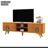 Rack para TV até 75 Polegadas 100% MDF com Ripado 2 Portas de Correr  180cm Pés Madeira Maciça Gaia - 7