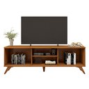 Ver imagem 3 de Rack para TV até 75 Polegadas 100% MDF com Ripado 2 Portas de Correr 180cm Pés Madeira Maciça Gaia