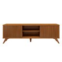 Ver imagem 4 de Rack para TV até 75 Polegadas 100% MDF com Ripado 2 Portas de Correr 180cm Pés Madeira Maciça Gaia