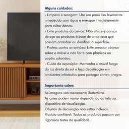 Rack para TV até 75 Polegadas 100% MDF com Ripado 2 Portas de Correr  180cm Pés Madeira Maciça Gaia - 14