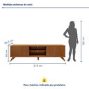 Ver imagem 5 de Rack para TV até 75 Polegadas 100% MDF Ripado 2 Portas de Correr Pés em Madeira Maciça 218cm Gaia