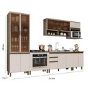 Ver imagem 5 de Cozinha Completa 7 Peças Connect Duna/cristal com Cristaleira e Aéreo Micro-ondas - Móveis Henn