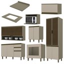 Ver imagem 3 de Cozinha Completa 7 Peças Connect Duna/cristal com Cristaleira e Aéreo Micro-ondas - Móveis Henn
