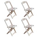 Ver imagem 4 de Conjunto De Mesa Com 4 Cadeiras De Madeira Dobravel 70X70 Sem Pintura/Crua - Marrom
