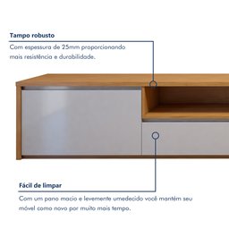 Rack para TV até 75 Polegadas 100% MDF 3 Gavetas 237cm Piazza - 4