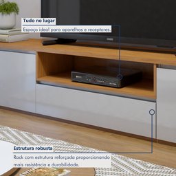 Rack para TV até 75 Polegadas 100% MDF 3 Gavetas 237cm Piazza - 3