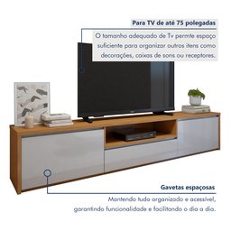 Rack para TV até 75 Polegadas 100% MDF 3 Gavetas 237cm Piazza - 5