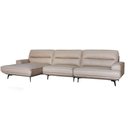 Ver imagem 1 de Sofá Evans 2 Lugares + Chaise Couro Pérola 365cm - 69877