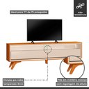 Ver imagem 3 de Rack para TV até 75 Polegadas 100% MDF 180cm Pés em Madeira Maciça Laqueado 2 Gavetas Áustria Marrom