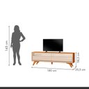 Ver imagem 6 de Rack para TV até 75 Polegadas 100% MDF 180cm Pés em Madeira Maciça Laqueado 2 Gavetas Áustria Marrom