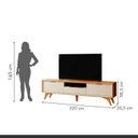Ver imagem 6 de Rack para TV até 75 Polegadas Laqueado 100% MDF 3 Gavetas 220cm Pés Madeira Maciça Áustria