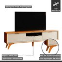 Ver imagem 3 de Rack para TV até 75 Polegadas 100% MDF 220cm Pés em Madeira Maciça Laqueado 3 Gavetas Áustria Marrom