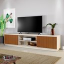 Ver imagem 1 de Rack para Tv até 75 Polegadas com 2 Portas Ripadas Logan