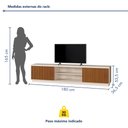Ver imagem 7 de Rack para Tv até 75 Polegadas com 2 Portas Ripadas Logan