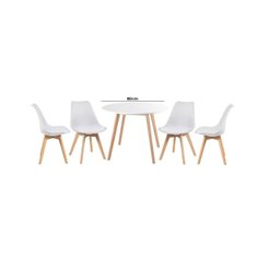 Conjunto Mesa Leda Branca 90cm com Cadeiras – Leveza e Modernidade - 4