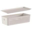 Ver imagem 1 de Cesto Organizador 4,5L Tampa Flow 34x15cm Bege ou Multiuso D