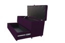 Ver imagem 1 de Recamier Puff Baú Sapateira e Gaveta 90 Cm para Cama de Solteiro - Roxo
