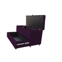Ver imagem 1 de Recamier Puff Baú Sapateira e Gaveta 90 Cm para Cama de Solteiro - Roxo