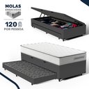 Ver imagem 5 de Cama Box Baú Solteiro com Colchão de Molas Ensacadas Double Comfort + Auxiliar 88cm