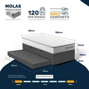 Ver imagem 2 de Cama Box Baú Solteiro com Colchão de Molas Ensacadas Double Comfort + Auxiliar 88cm