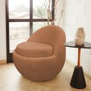 Ver imagem 2 de Poltrona Decorativa Orgânica Kaira Base Fixa Bouclê Terracota - Nexta Casa