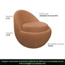 Ver imagem 4 de Poltrona Decorativa Orgânica Kaira Base Fixa Bouclê Terracota - Nexta Casa