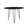 Mesa de Jantar Redonda 90cm Preta Clips 3 Pés Ferro Preto - 2