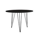 Ver imagem 2 de Mesa de Jantar Redonda 90cm Preta Clips 3 Pés Ferro Preto