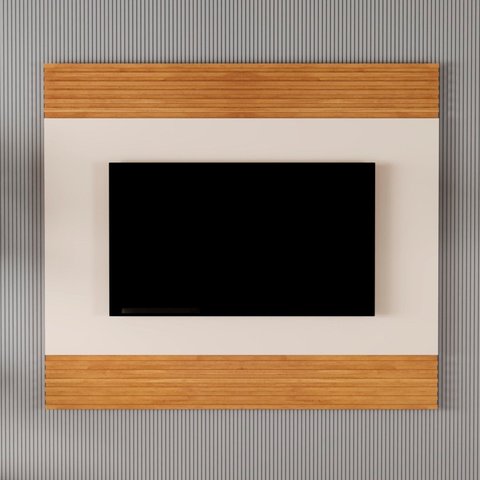 Painel Ripado para TV até 58 Polegadas 100% MDF 160CMX130CM Madrid Marrom