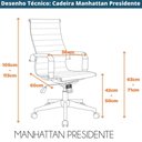 Ver mais imagens de Kit 2 Cadeiras Giratória Alta Office Manhattan Esteirinha Fratini Revestida em (pu) Fendi Base Rod