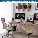 Ver imagem 7 de Kit 2 Cadeiras Giratória Alta Office Manhattan Esteirinha Fratini Revestida em (pu) Fendi Base Rod