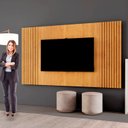 Ver imagem 5 de Painel Ripado para TV até 65 Polegadas 100% MDF 237CMX135CM Piazza Marrom