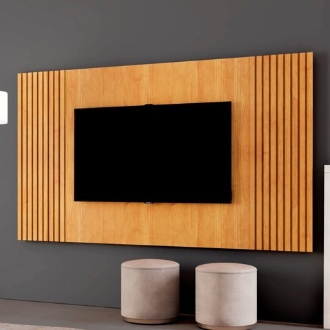 Painel Ripado para TV até 65 Polegadas 100% MDF 237CMX135CM Piazza Marrom