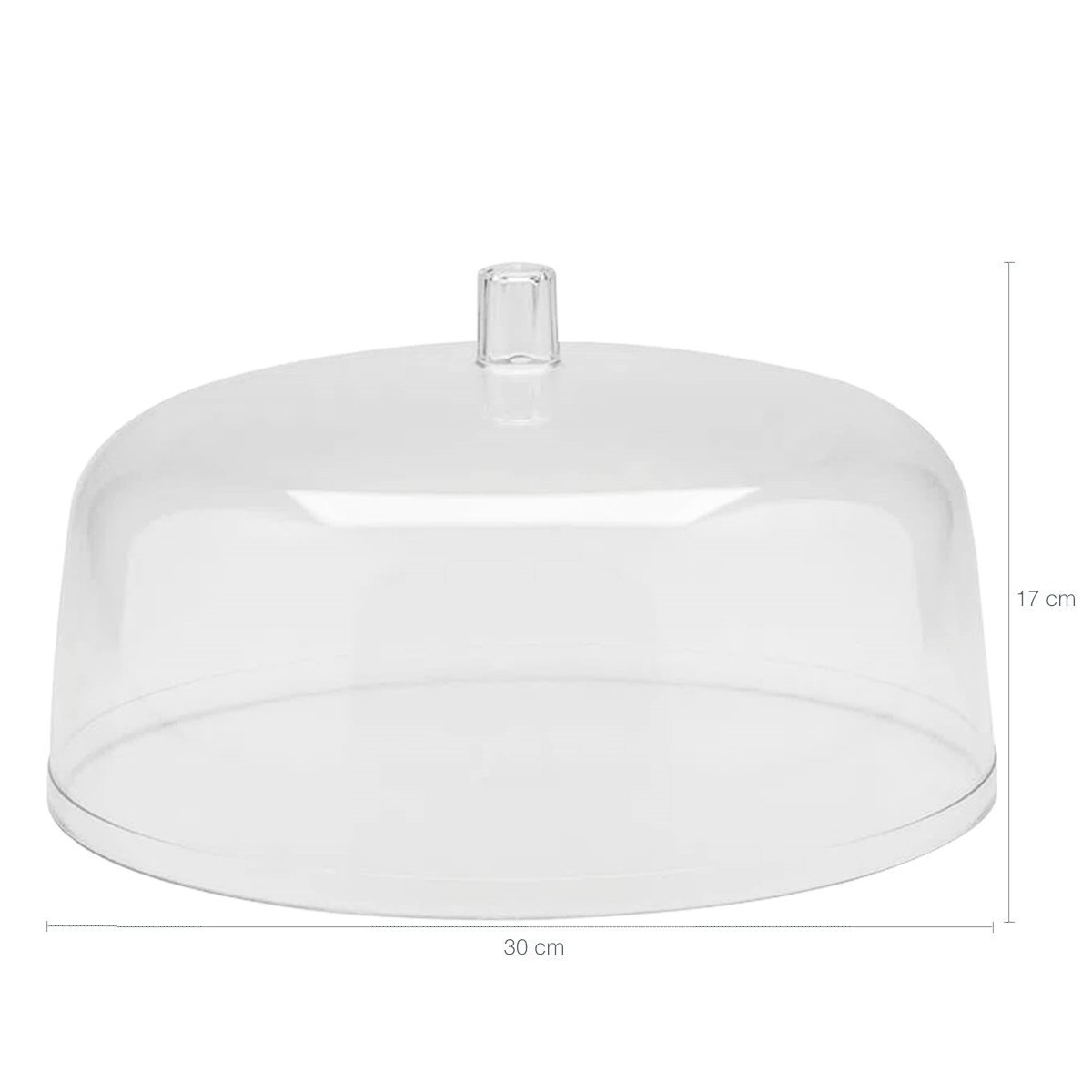 Cúpula Para Prato De Bolo Natural Tampa De Acrílico Cúpula De 30cm Ou - 3