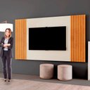 Ver imagem 5 de Painel Ripado para TV até 65 Polegadas 100% MDF 237CMX135CM Piazza Marrom