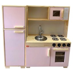 Fogão Cozinha Infantil de Pinus Rosa - 2
