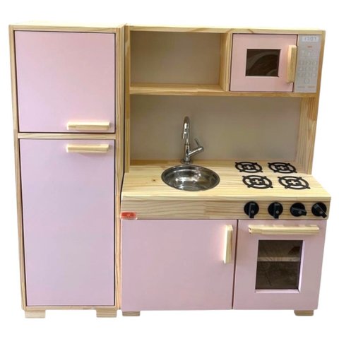 Fogão Cozinha Infantil de Pinus Rosa